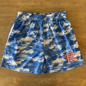 Eric Emanuel EE Limited Edition Sky Blue Clouds Mesh Basic Short-Mens Size Large